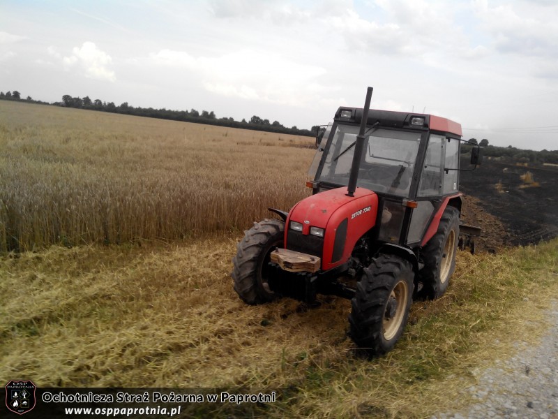 Pożar zboża w Pawłowicach