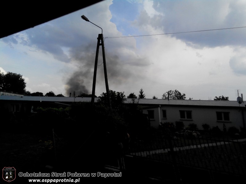 Pożar zboża w Pawłowicach