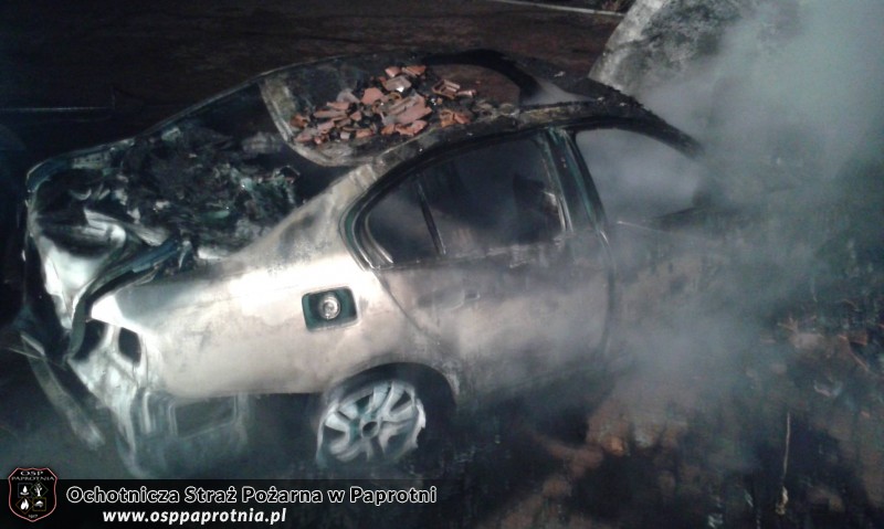  Pożar garażu w miejscowości Paprotnia.