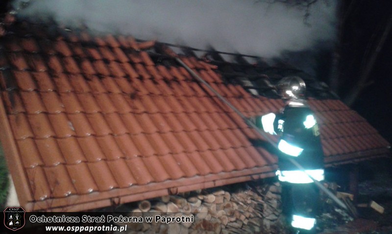  Pożar garażu w miejscowości Paprotnia.