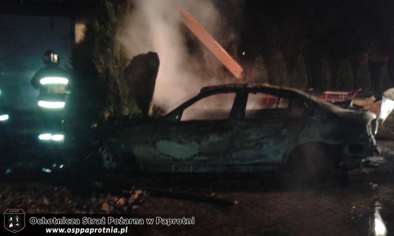  Pożar garażu w miejscowości Paprotnia.