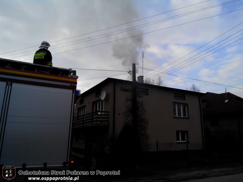 Pożar sadzy w kominie  w miejscowosci  Teresini