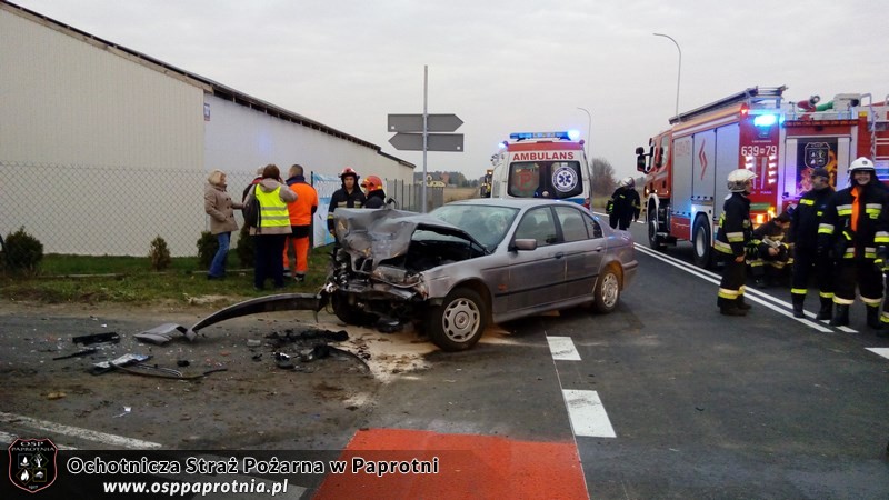Wypadek na drodze Paprotnia Kampinos