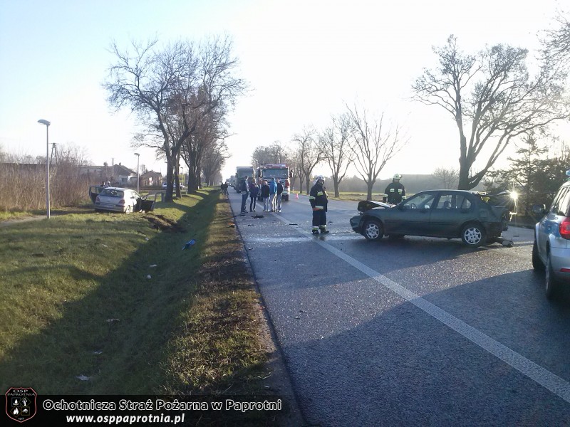 Wypadek na trasie krajowej 92 w miejscowości  Kozuszki Parcel