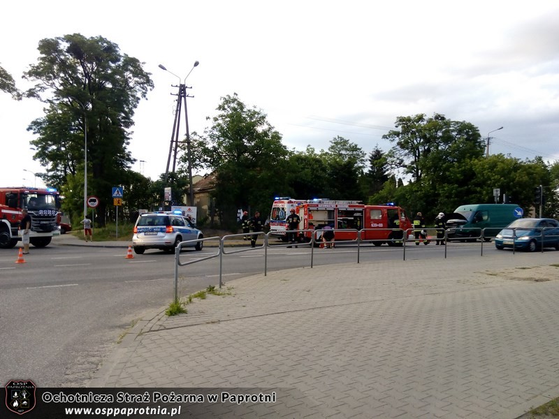 Wypadek w  Paprotni z udziałem Motocyklisty 