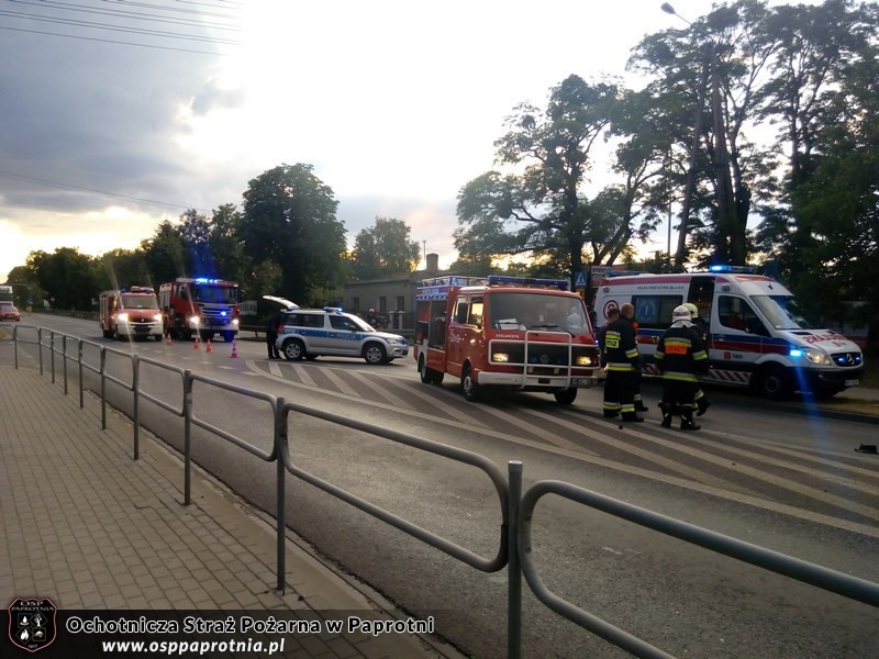 Wypadek w  Paprotni z udziałem Motocyklisty 