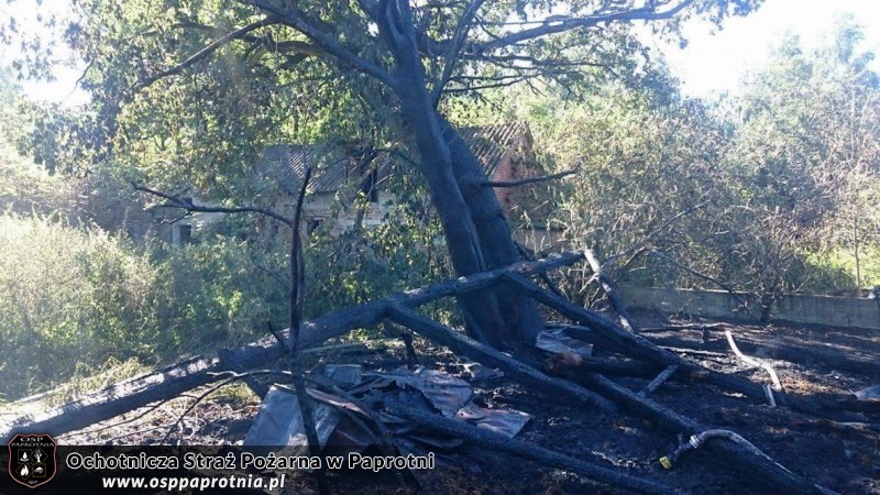 Pożar pustostanu w miejscowości Paski 