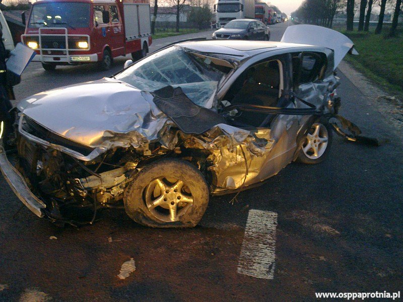 Wypadek drogowy w Paprotni