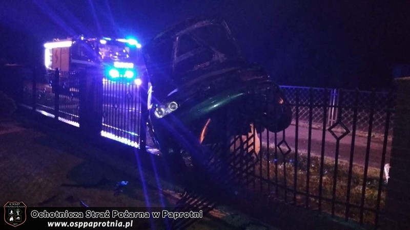 Kolizja i pożar samochodu