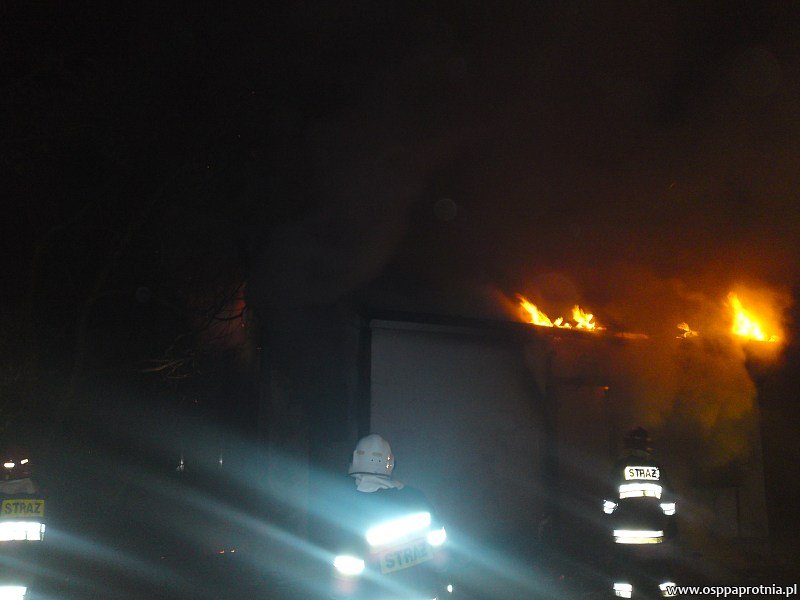 Pożar pustostanu w Bieniewie Parcela