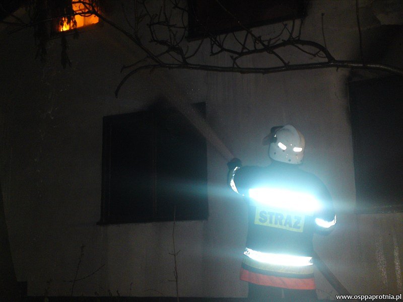 Pożar pustostanu w Bieniewie Parcela