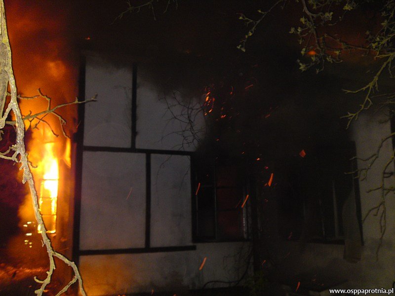 Pożar pustostanu w Bieniewie Parcela
