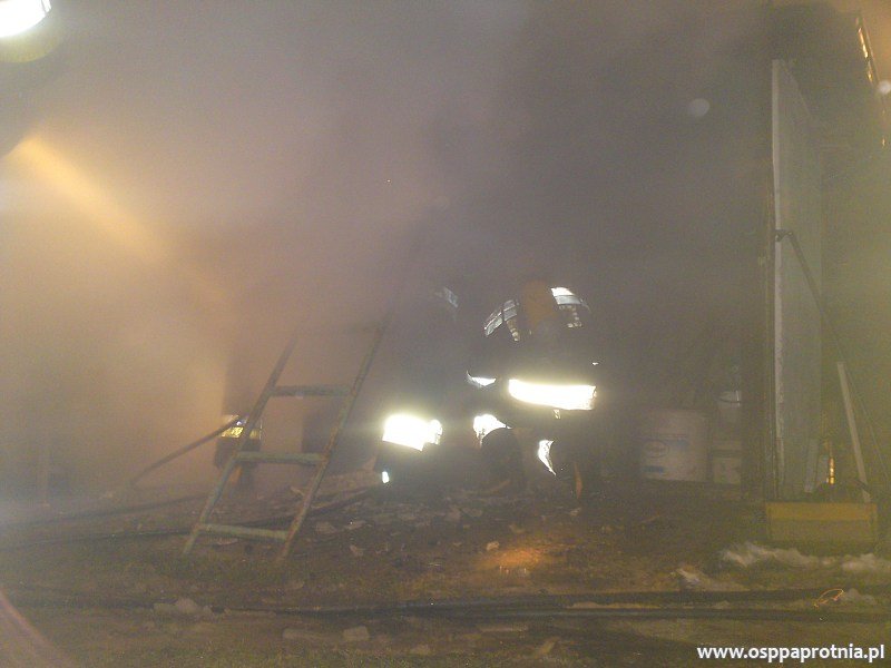 Pożar budynku gospodarczego w Ludwikowie