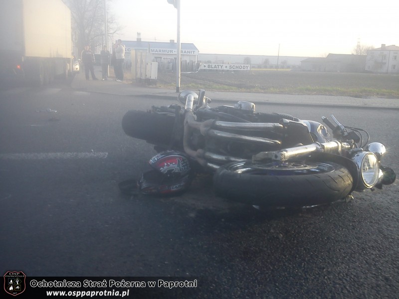 Wypadek motocyklisty