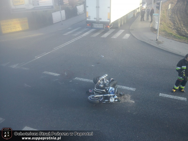 Wypadek motocyklisty