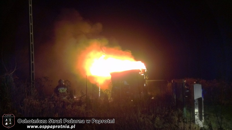 Pożar domu letniskowego