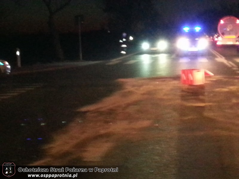 Wypadek drogowy w Chrzczanach