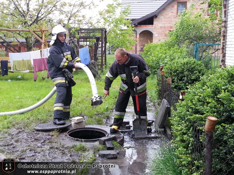 Podtopiony teren w Elżbietowie