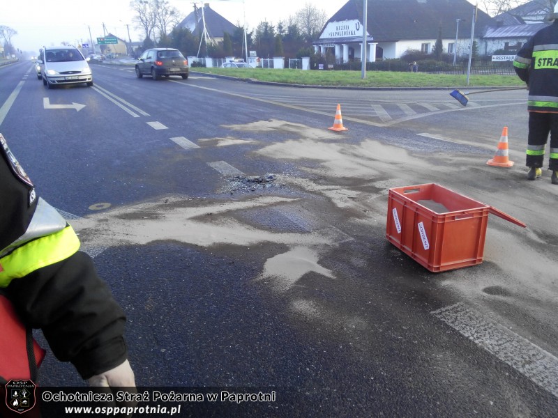 Kolizja drogowa w paprotni